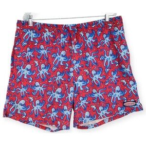 Vineyard Vines Swim Trunks Men's XL Octopus Fish Red 6" Printed Chappy Short